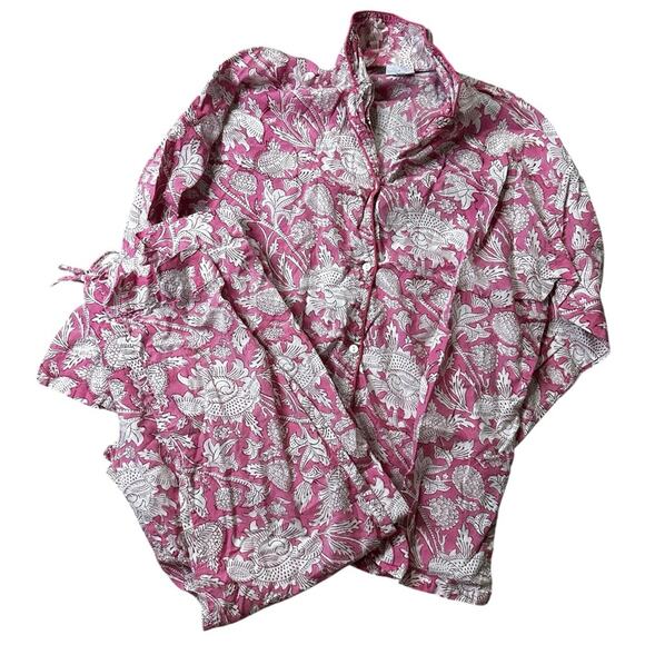 PAX PHILOMENA LAURA FLORAL PAJAMAS Pink White Pajama Set Size small - Picture 3 of 15